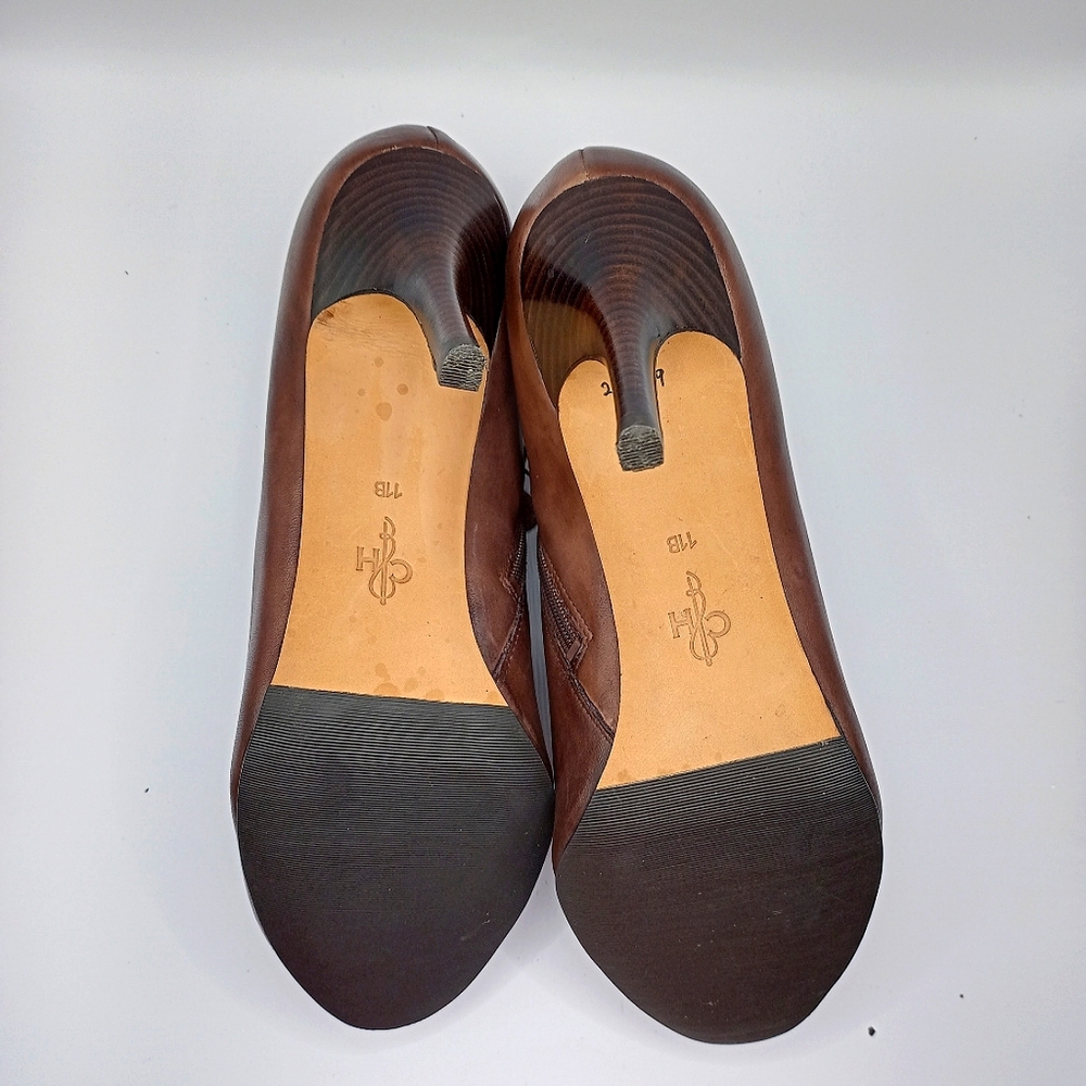 Cole Hann Brown Leather High Heel Booties - Picture 9 of 12